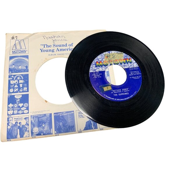 Vintage 1971 Motown 7" Vinyl Record - The Supremes "Nathan Jones" - Picture 1 of 3
